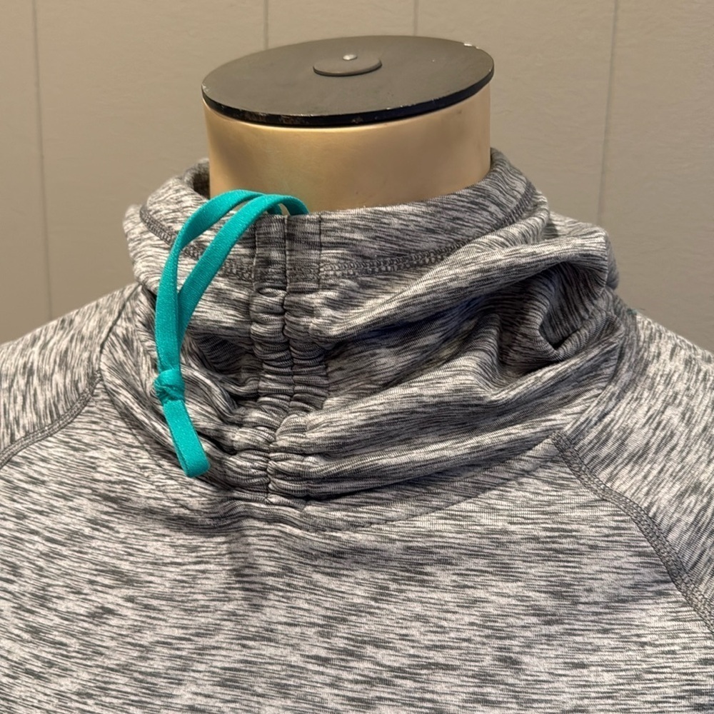 Calvin Klein Performance Small Hoodie Sweater Ruched Neck with Drawstring Pocket - Picture 2 of 7